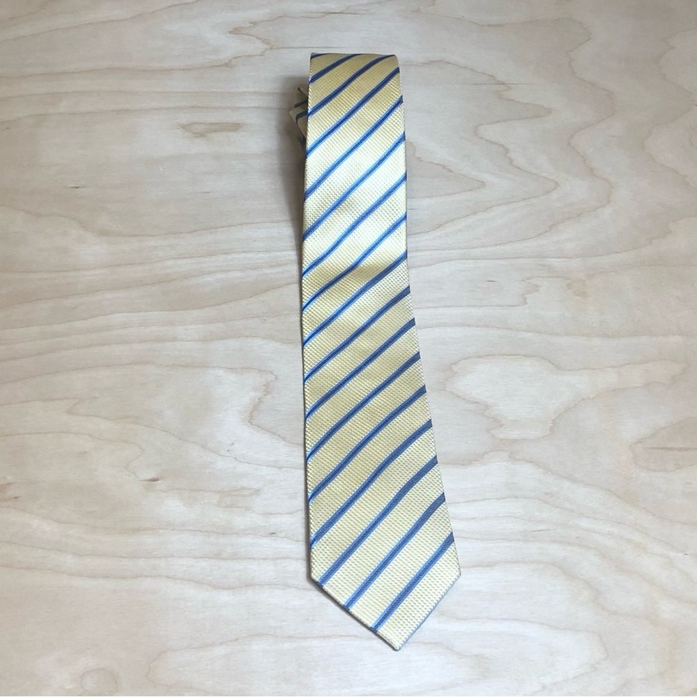 Bruno Piatelli Yellow and Blue Striped Neck Tie One Size.